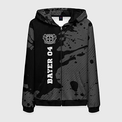Толстовка 3D на молнии мужская Bayer 04 sport на темном фоне по-вертикали, цвет: 3D-черный
