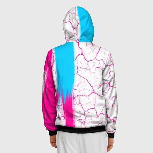 Мужская толстовка на молнии Arsenal neon gradient style по-вертикали / 3D-Черный – фото 4