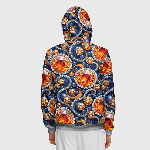 Мужская толстовка на молнии Ювелирные украшение с золотом и бриллиантом паттер / 3D-Меланж – фото 4