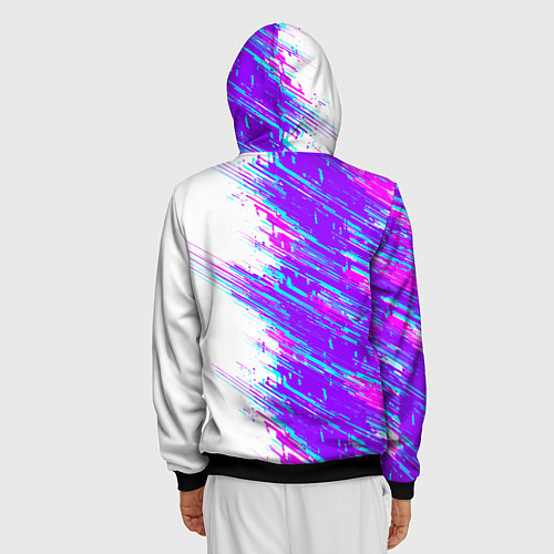 Мужская толстовка на молнии Neon glitch / 3D-Черный – фото 4
