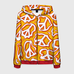 Толстовка 3D на молнии мужская Pattern peace, цвет: 3D-красный