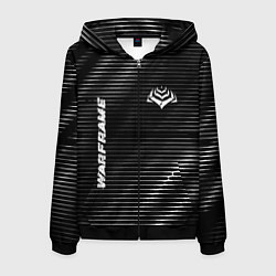 Толстовка 3D на молнии мужская Warframe metal game lines, цвет: 3D-черный