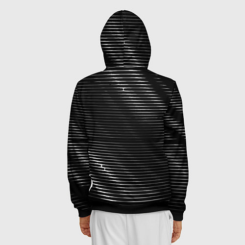 Мужская толстовка на молнии Paramore metal rock lines / 3D-Черный – фото 4