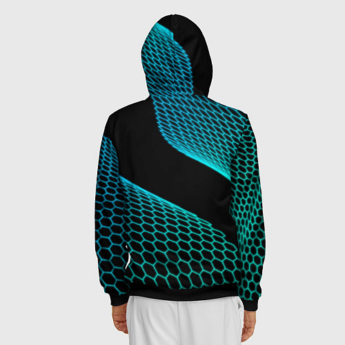Мужская толстовка на молнии Genesis electro hexagon / 3D-Черный – фото 4