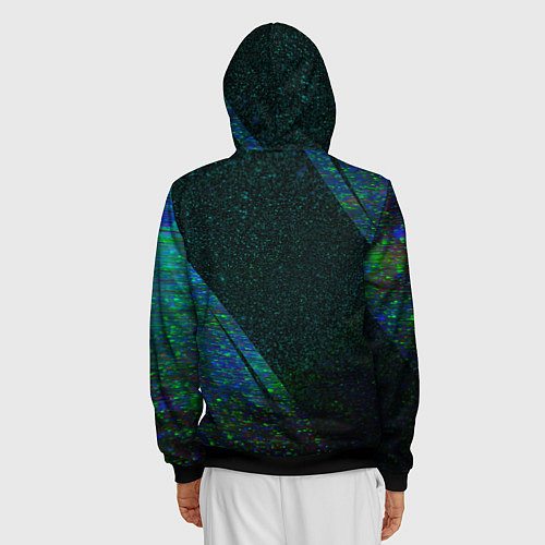 Мужская толстовка на молнии OneRepublic glitch blue / 3D-Черный – фото 4