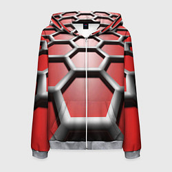 Толстовка 3D на молнии мужская Броня робота, цвет: 3D-меланж