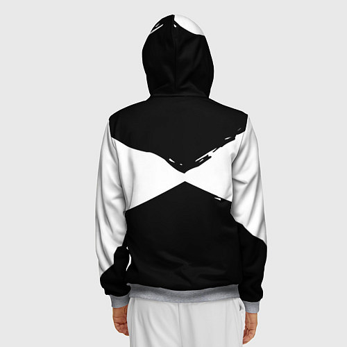 Мужская толстовка на молнии Герб рф абстрактные краски / 3D-Меланж – фото 4