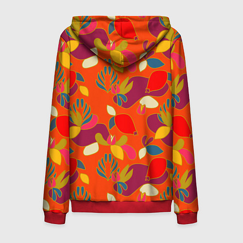 Мужская толстовка на молнии Яркие ягодки-листочки / 3D-Красный – фото 2