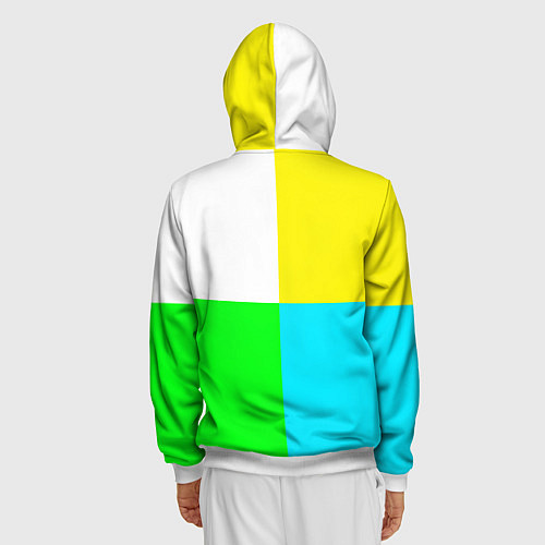 Мужская толстовка на молнии Borussia color cport / 3D-Белый – фото 4