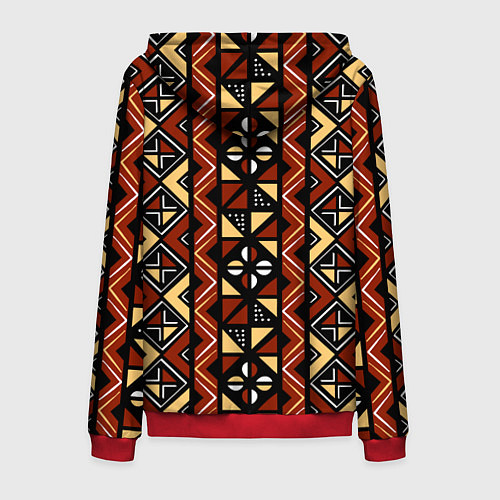 Мужская толстовка на молнии Африканский мавританский орнамент / 3D-Красный – фото 2