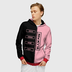 Толстовка 3D на молнии мужская Blackpink южнокорейская группа, цвет: 3D-красный — фото 2