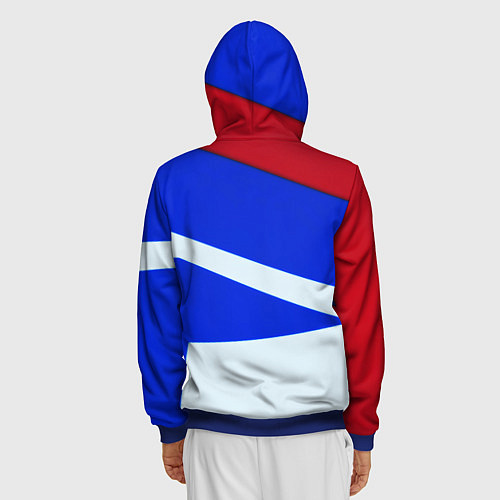 Мужская толстовка на молнии СССР геометрия спорт / 3D-Синий – фото 4