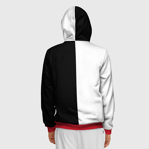 Мужская толстовка на молнии Чёрное белое / 3D-Красный – фото 4