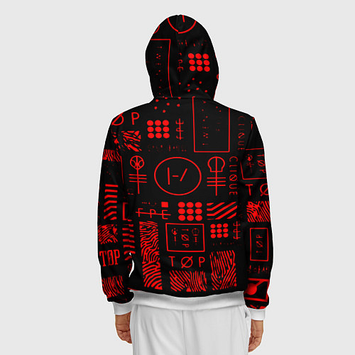 Мужская толстовка на молнии Twenty one pilots pattern rock / 3D-Белый – фото 4