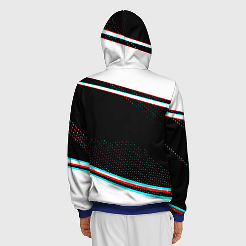 Мужская толстовка на молнии Among us geometry steel / 3D-Синий – фото 4