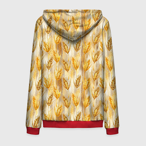 Мужская толстовка на молнии Золотая нива / 3D-Красный – фото 2
