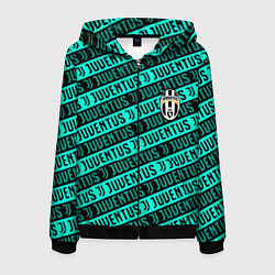 Толстовка 3D на молнии мужская Juventus pattern logo steel, цвет: 3D-черный