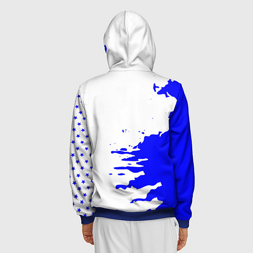 Мужская толстовка на молнии The last of us краски цикады / 3D-Синий – фото 4