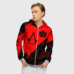 Толстовка 3D на молнии мужская Assassins Creed logo clewer, цвет: 3D-меланж — фото 2