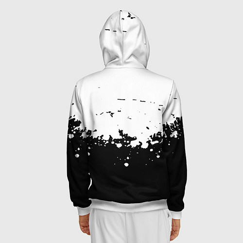 Мужская толстовка на молнии Рокстар краски / 3D-Белый – фото 4