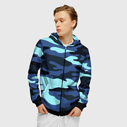 Толстовка 3D на молнии мужская Камуфляж спецназа, цвет: 3D-черный — фото 2