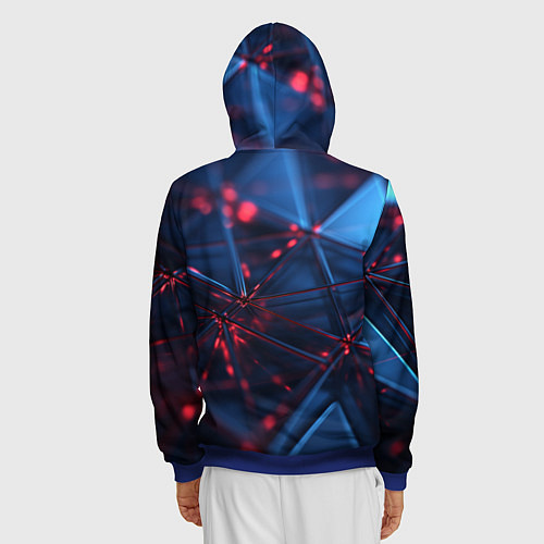Мужская толстовка на молнии Абстрактные треугольные элементы / 3D-Синий – фото 4
