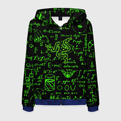 Толстовка 3D на молнии мужская Razer patten symbol, цвет: 3D-синий