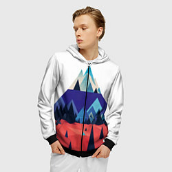 Толстовка 3D на молнии мужская Русские горы, цвет: 3D-черный — фото 2