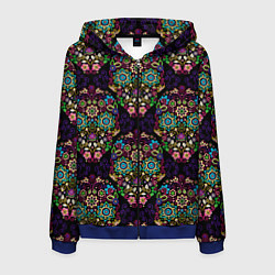 Мужская толстовка на молнии Узорчатый черепной орнамент