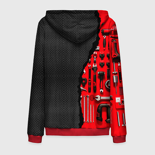 Мужская толстовка на молнии Лучший механик / 3D-Красный – фото 2