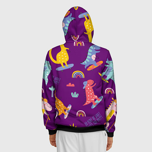 Мужская толстовка на молнии No rules / 3D-Черный – фото 4