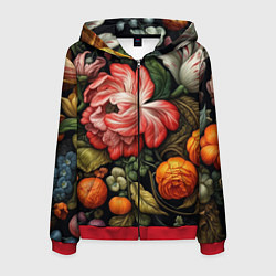 Толстовка 3D на молнии мужская Набивной рисунок, цвет: 3D-красный