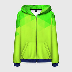 Толстовка 3D на молнии мужская Кислотная геометрия лайм, цвет: 3D-синий