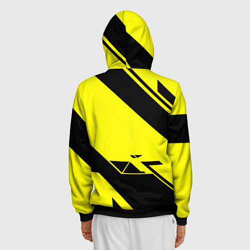 Мужская толстовка на молнии Half life geometry / 3D-Черный – фото 4