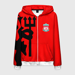 Толстовка 3D на молнии мужская Liverpool fc sport steel, цвет: 3D-белый