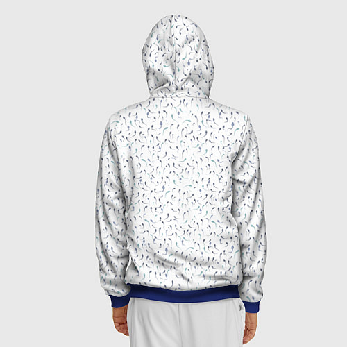 Мужская толстовка на молнии Сперматозоиды разноцветные паттерн / 3D-Синий – фото 4