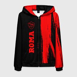 Толстовка 3D на молнии мужская Roma - red gradient по-вертикали, цвет: 3D-черный