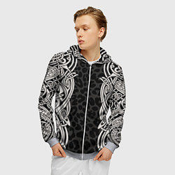 Толстовка 3D на молнии мужская Скандинавский кельтский узор, цвет: 3D-меланж — фото 2