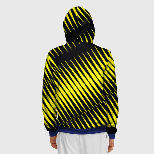 Мужская толстовка на молнии Герб РФ абстракция / 3D-Синий – фото 4