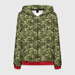 Толстовка 3D на молнии мужская Милитари деньги, цвет: 3D-красный