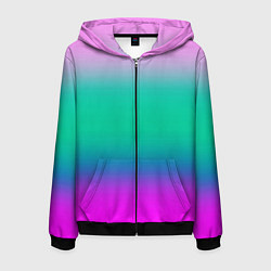 Толстовка 3D на молнии мужская Градиент цветной, цвет: 3D-черный