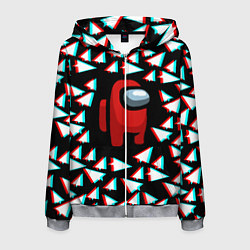 Толстовка 3D на молнии мужская Амонг ас телеграм, цвет: 3D-меланж