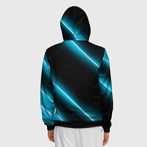 Мужская толстовка на молнии Deadlock неоновые лампы / 3D-Черный – фото 4