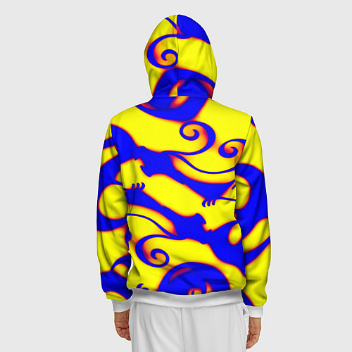 Мужская толстовка на молнии Аниме драконы неон / 3D-Белый – фото 4