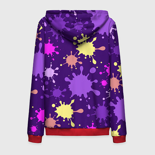 Мужская толстовка на молнии Крупные кляксы / 3D-Красный – фото 2