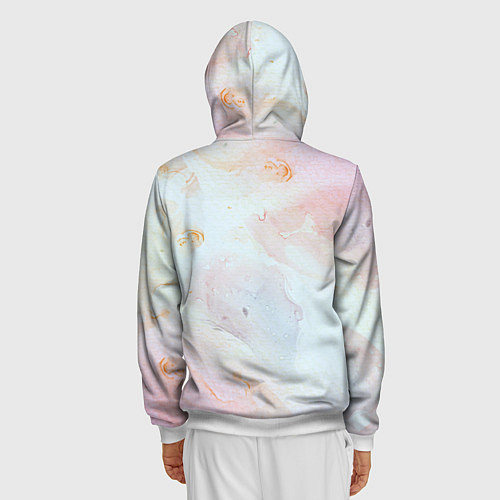 Мужская толстовка на молнии Маяк у моря на закате в отпечатке пальца / 3D-Белый – фото 4