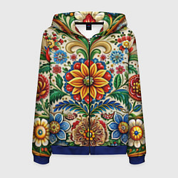 Мужская толстовка на молнии Русские классические узоры и орнамент