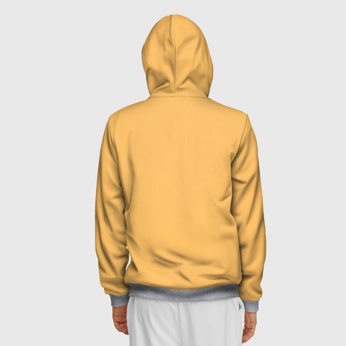 Мужская толстовка на молнии Эмоция радости - желтый / 3D-Меланж – фото 4