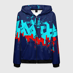 Мужская толстовка на молнии Красно-синяя абстракция