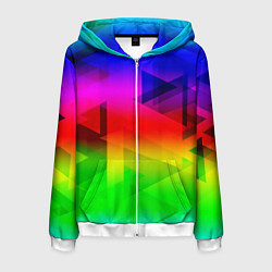 Мужская толстовка на молнии Неоновая геометрия градиент